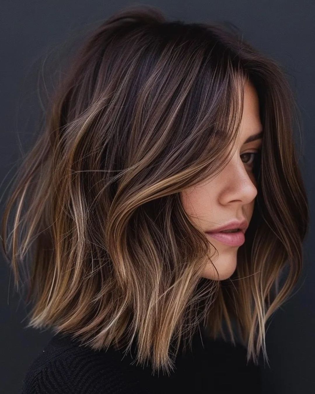 Mechas balayage pelo oscuro